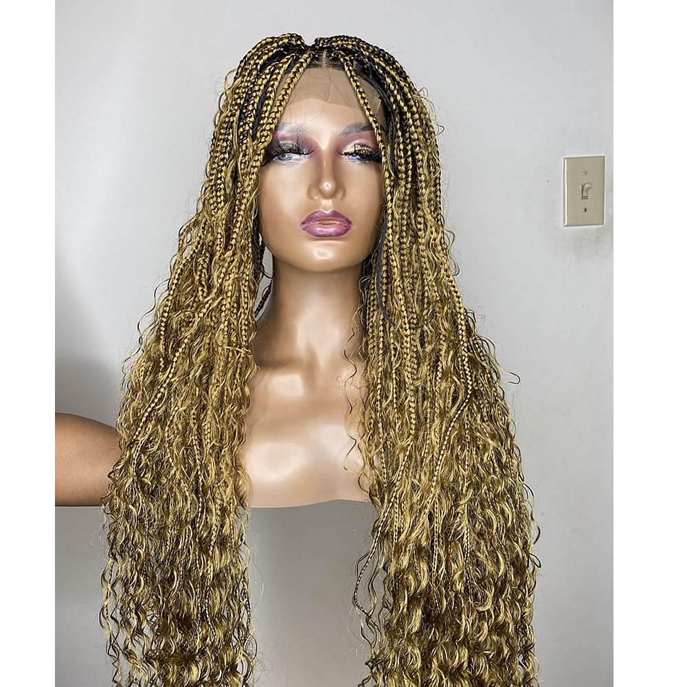 Frontal Lace Knotless Boho Curls Braids – WestAfrica Braided Wigs